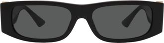 Versace Dark Grey Rectangular Mens Sunglasses VE4476U GB1/87 55