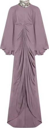 Valentino Garavani Vestido largo drapeado - Dresses - Mujer - P&uacute;rpura - S
