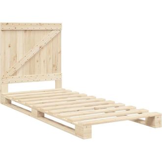 vidaXL Vidaxl - Estructura De Cama Con Cabecero Madera Maciza De Pino 90x200 Cm