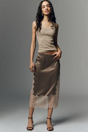 Bl^nk London Cinzia Laced Satin Midi Skirt