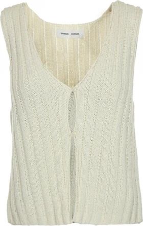 Sams&oslash;e & Sams&oslash;e Salou Vest - Dames - Tops zonder mouwen - Wit - L - Katoen - Tops