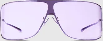 Gucci Mask Frame Sunglasses, Purple