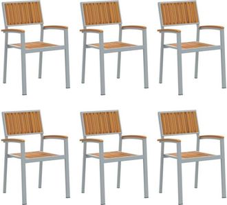 vidaXL Vidaxl - Garden Chair 6 pcs Brown 56 x 57 x 87cm Solid Acacia wood