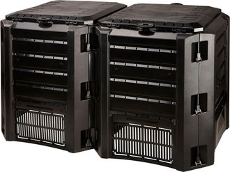 Prosperplast Compostador 800 L Compogreen Module De Pl&aacute;stico En Color Negro, 82,6 (alto) X 135 (ancho) X 71,9 (profundo) Cms - Negro