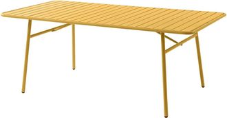 Vente-Unique Mesa de jard&iacute;n An. 160 cm de metal - Amarillo mostaza - MIRMANDE de MYLIA