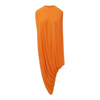 Tom Ford Party Dresses, female, Orange, Size: 2XS Impossible Asymmetric Cap Sleeve Top