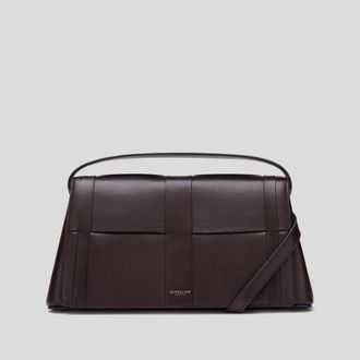 DeMellier The Florence Crossbody in Bordeaux Fine Grain Leather Crossbody bag
