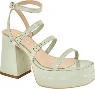 Andrea Womens Ankle-Strap Heeled Sandals In Green