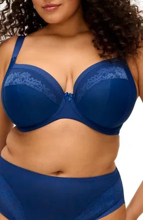 Elomi Nerina Underwire Plunge Bra in French Navy at Nordstrom, Size 40Jj