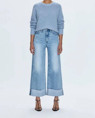 Pistola Denim Lana High Rise Ultra Wide Cuffed Jeans In Snowcat