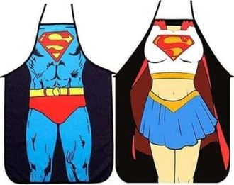 OEM Juegos De Delantales De Cocina: Versi&oacute;n Superman Para Hombre Y Mujer, Delantales Para Parejas