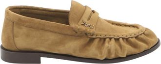 Saint Laurent Tan Suede Loafers