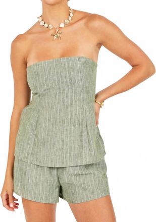 Sadie & Sage Womens Waves Tube Top In Sage Green