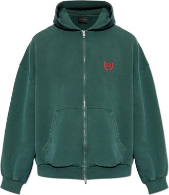 Balenciaga Zip-throughs, male, Green, Size: 2XL Laurel Classic Zip-Up Hoodie
