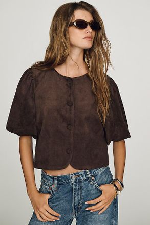 Dolan Faux-Suede Puff Sleeve Jacket