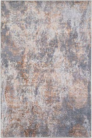 Kukoon Silver Gold Metallic Distressed Abstract Non Slip Washable Low Pile Rug in Metallics | Size: 240 cm x 330 cm