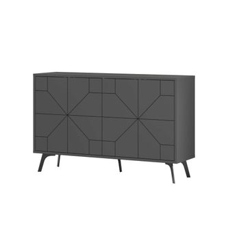 Habitat & Jardin Aparador con 4 puertas efecto madera beige l123 cm