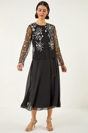 Roman Womens Embellished Detail Jacket - Black - Size 18 UK