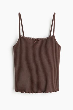 H&M Tr&auml;gertop mit Spitze - Brown