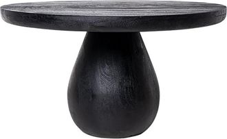 Koketto Home Mesa centro redonda madera mango negra, combinable, 80 cm