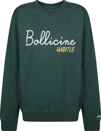 MC2 Saint Barth Deep Green Man Round-Neck Sweatshirt Bollicine Hab