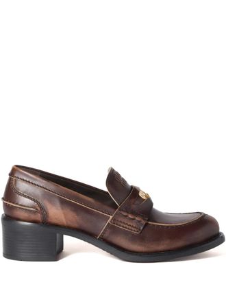 Miu Miu Leather Slip-On Shoes − Sale: up to −50% | Stylight