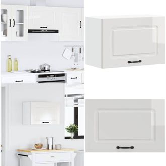vidaXL Base da Cucina Kalmar Bianco Lucido in Legno Multistrato - Armadietto da cucina - Armadio da parete