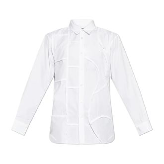 Comme Des Gar&ccedil;ons Casual Shirts, male, White, Size: XL Raw-Edge Shirt