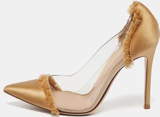 Gianvito Rossi Gold Pvc And Satin Plexi Pumps