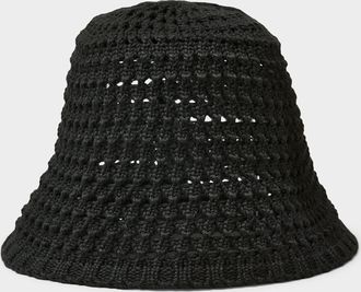 Simons Womens Openwork knit Cloche Hat
