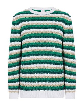 8 by YOOX COTTON BLEND MULTICOLOR CREWNECK JUMPER