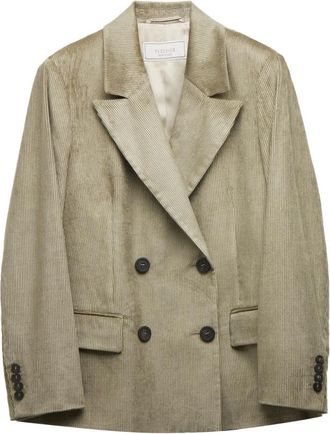PESERICO Blazer - Dames - Blazers - Groen - 2XL - Leer - Jassen