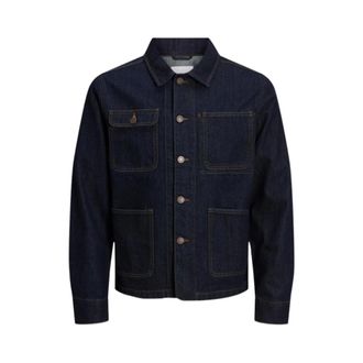 Jack & Jones Jassen, Heren, Blauw, S, Denim, Blauwe Denim Jack met Lange Mouwen