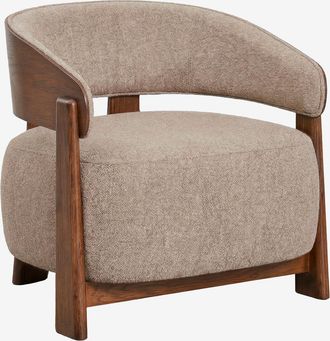 Sklum Pack De 2 Sillones En Madera De Roble Tapizados Olea Sklum