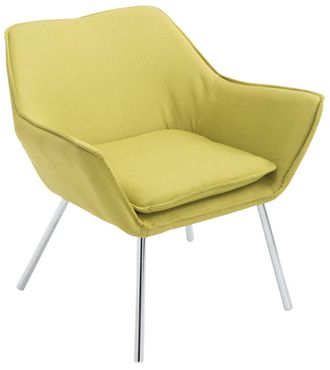 Clp Sill&oacute;n con patas de metal y asiento en Tela Verde