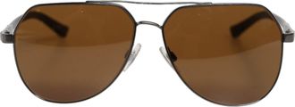 Dolce & Gabbana Black Steel Frame Basalto Collection Shades Womens Sunglasses (Pre-Owned)