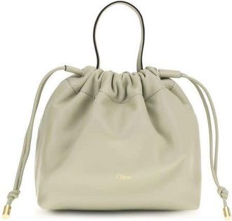 Chlo&eacute; Lambskin Leather Shoulder Bag Gray