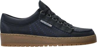 Mephisto Rainbow veterschoenen - Heren - Schoenen - Blauw - Maat: 46 1/2 EU Leer
