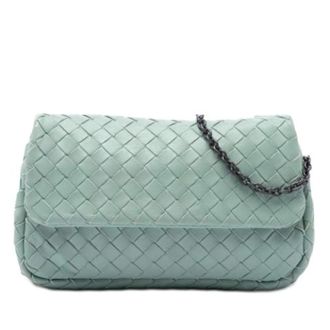 Bottega Veneta Pre-owned Woven Leather Crossbody Bag - Dames - Pre-owned - Groen - Maat: ONE Size Leer