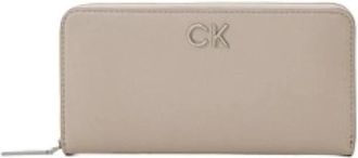 Calvin Klein Lock Wallet - Dames - Portefeuilles - Beige - ONE Size - Accessoires