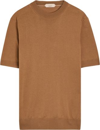 Aur&eacute;lien Knit Merino Wool T-shirt - Caramel - XL