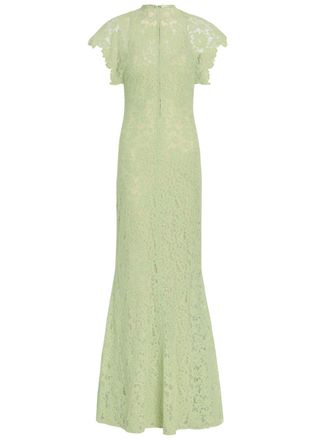 De La Vali DE LA Vali Laia Floral Lace Maxi Dress - Light Green - 10 (UK10 / S)