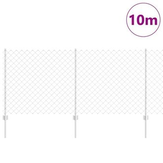 Berkfield Home Practical Chain Link Fence with 20 U Posts Silver 1x10 m Steel