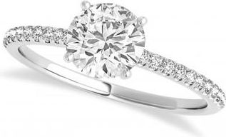 Allurez Lab Grown Diamond Accented Engagement Ring Setting Palladium (2.12ct)