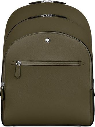 Montblanc Sartorial Leather Backpack in Khaki at Nordstrom