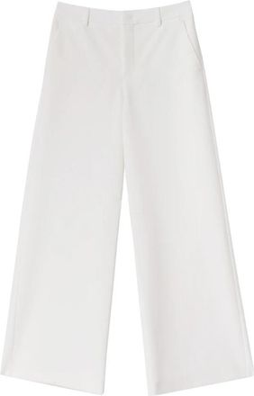 Moschino Wijde Pijp Witte Broek - Dames - Wijde Broeken - Wit - S - Polyester - Broeken