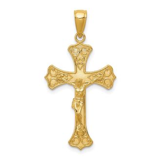 Diamond2Deal 14k Yellow Gold Crucifix Pendant