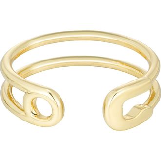 Adornia 14K Gold Plated Safety Pin Open Band Ring at Nordstrom Rack, Size 5/6