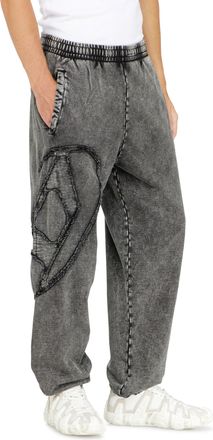 Diesel Organic cotton sweatpants with Oval D patch - Pants - Man - Grey