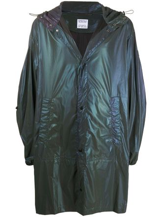 Marcelo Burlon Impermeabile iridescente leggero - 1001 BLACK WHITE